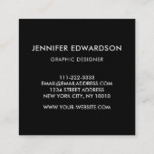 Moderne blauwe rode waterverf patroon professionee vierkante visitekaartje (Achterkant)