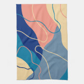 Moderne Blauwe & Roze Artistieke Schotel Handdoek (Verticaal)