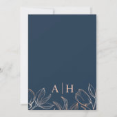 Moderne Blauwe & Roze Gouden Save the Date (Achterkant)