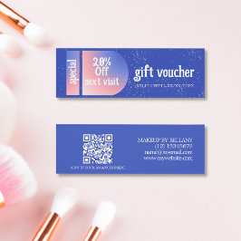 Moderne Blauwe Roze Gradiënt Klassieke Make-up Art Mini Visitekaartjes