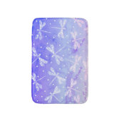 Moderne blauwe roze ombre dragonflies waterverf badmat (Voorkant Verticaal)