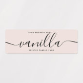 Moderne blauwe roze-scriptkaarsetiket labels (Design 1)