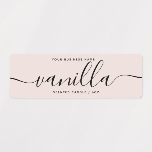 Moderne blauwe roze-scriptkaarsetiket labels (Design 1)