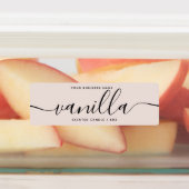 Moderne blauwe roze-scriptkaarsetiket labels (Aangebracht)