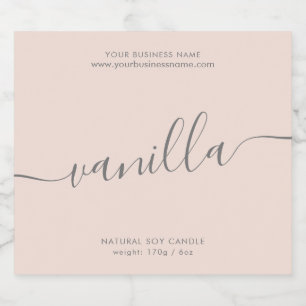 Moderne blauwe roze-scriptkaarsetiket sparkling wijnetiket