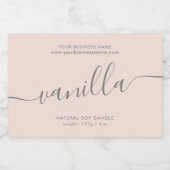 Moderne blauwe roze-scriptkaarsetiket voedselcontainer etiket (Enkel label)