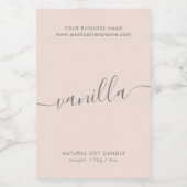 Moderne blauwe roze-scriptkaarsetiket voedselcontainer etiket (Enkel label)