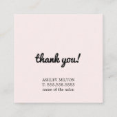 Moderne blauwe roze sociale media volgen me vierkante visitekaartje (Achterkant)