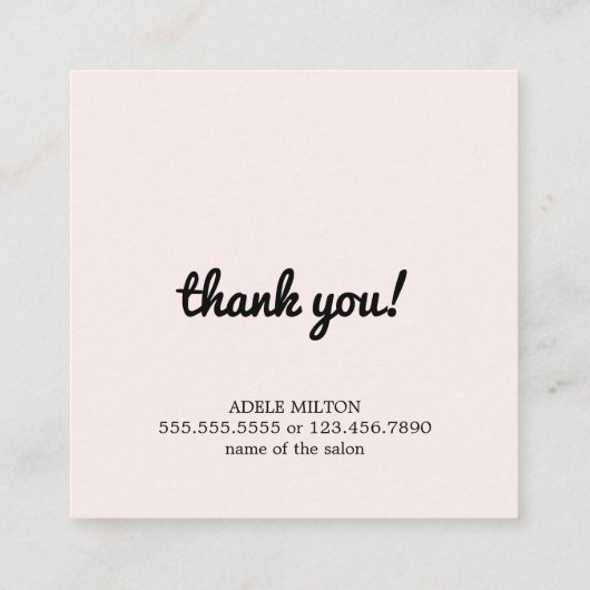 Moderne blauwe roze sociale media volgen me vierkante visitekaartje (Achterkant)