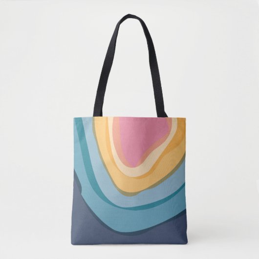 moderne blauwe roze Waterverf Tote Bag (Voorkant)