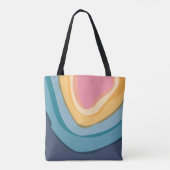 moderne blauwe roze Waterverf Tote Bag (Achterkant)