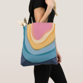 moderne blauwe roze Waterverf Tote Bag (Dichtbij)