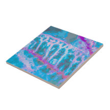 Moderne blauwe roze witte Abstracte Waterverf