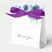 Moderne Blauwe Rozen Bloemengroen dank u Bedankdoosjes (Voorkant Zijde)