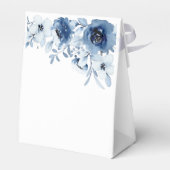 Moderne Blauwe Rozen Bloemengroen Verjaardag Bedankdoosjes (Achterkant)