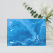 Moderne Blauwe RSVP bruiloft (Staand voorkant)