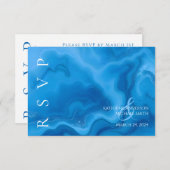 Moderne Blauwe RSVP bruiloft (Voorkant / Achterkant)