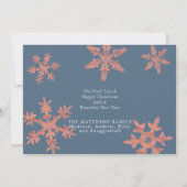 Moderne Blauwe Rustieke Sneeuwvlok 3 Foto Kerstmis Feestdagenkaart (Achterkant)