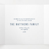 Moderne Blauwe Rustieke Sneeuwvlok Feestelijke 3 F Drieluik Wenskaart (Binnenkant midden)