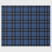 Moderne Blauwe Rutpatroon Cadeaupapier (Vlak)