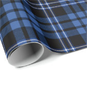Moderne Blauwe Rutpatroon Cadeaupapier (Rol Hoek)