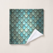 Moderne blauwe schalen, getextureerd bad handdoek (Wasdoekje)