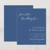 Moderne Blauwe Script Minimale Klassieke Trouw Uit (Voorkant / Achterkant)