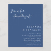 Moderne Blauwe Script Minimale Klassieke Trouw Uit (Voorkant)
