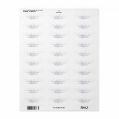 Moderne Blauwe Script Monogram Etiket (Full Sheet)