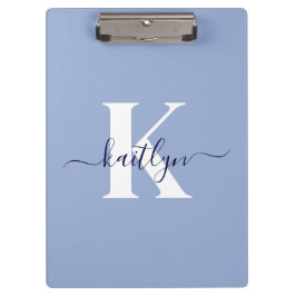 Moderne Blauwe Script Monogram Klembord