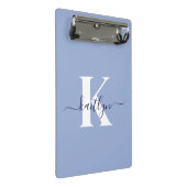 Moderne Blauwe Script Monogram Mini Klembord (Schuin)