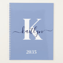 Moderne Blauwe Script Monogram