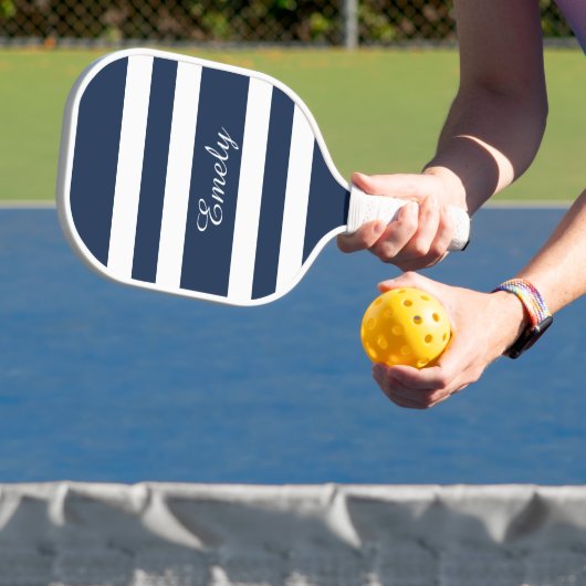 Moderne Blauwe Script Naam Pickleball Paddle (Insitu)