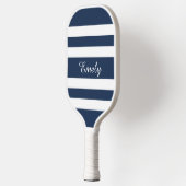 Moderne Blauwe Script Naam Pickleball Paddle (Links)
