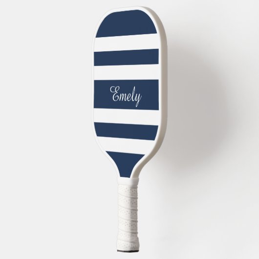 Moderne Blauwe Script Naam Pickleball Paddle (Links)