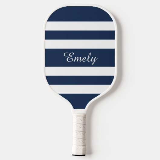 Moderne Blauwe Script Naam Pickleball Paddle (Achterkant)