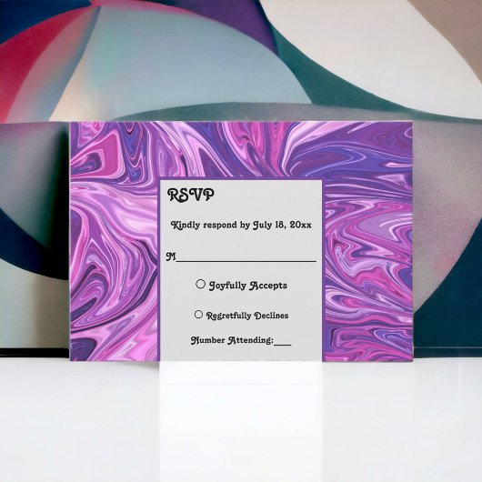 Moderne Blauwe Sfeer Abstracte Kunst Stijlvolle Tr RSVP Kaartje