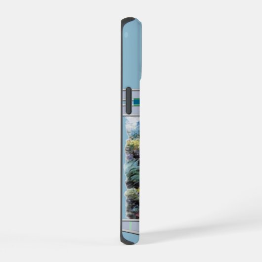 Moderne Blauwe Shetland Sheepdog Hondenkunst iPhone 15 Case (Rechterkant)