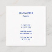 Moderne Blauwe Sjabloon Professioneel Elegant Eenv Vierkante Visitekaartje (Achterkant)