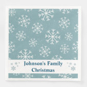 Moderne blauwe sneeuwvlok servet (Voorkant)