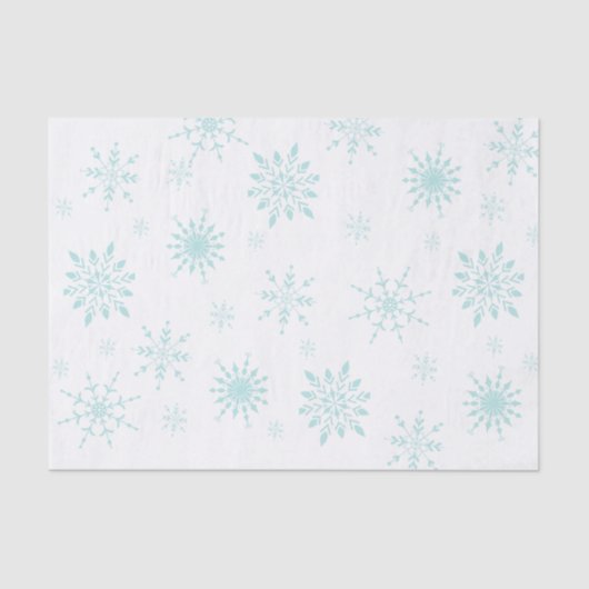 Moderne blauwe sneeuwvlok tissuepapier (Voorkant)