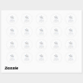 Moderne Blauwe Sneeuwvlok Winter Wedding Ronde Sticker (Vel)