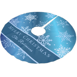 Moderne Blauwe Sneeuwvlokken Kerstboom Rok