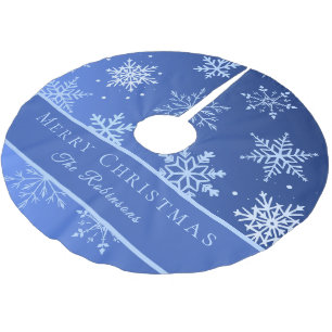 Moderne Blauwe Sneeuwvlokken Kerstboom Rok