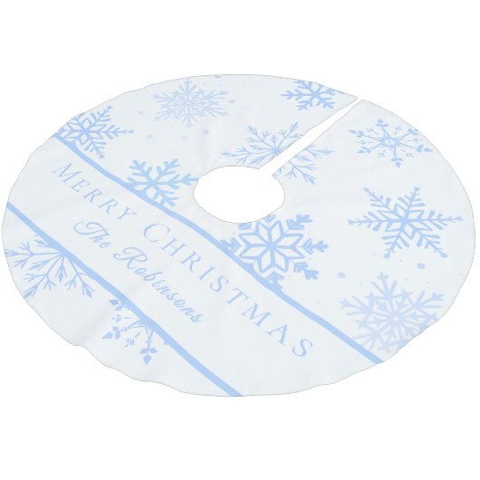 Moderne Blauwe Sneeuwvlokken Kerstboom Rok (Gekanteld)