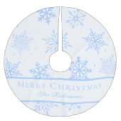 Moderne Blauwe Sneeuwvlokken Kerstboom Rok (Voorkant)