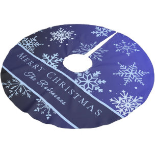 Moderne Blauwe Sneeuwvlokken Kerstboom Rok