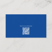 Moderne blauwe sociale media QR-code Visitekaartje (Achterkant)