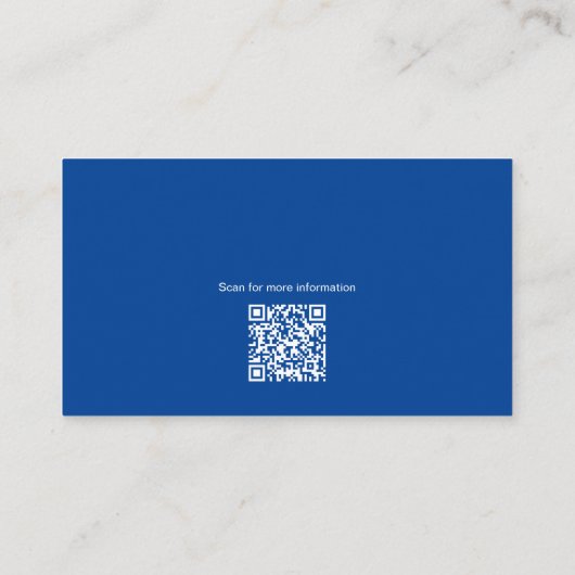 Moderne blauwe sociale media QR-code Visitekaartje (Achterkant)
