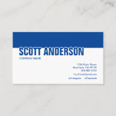 Moderne blauwe sociale media QR-code Visitekaartje (Voorkant)